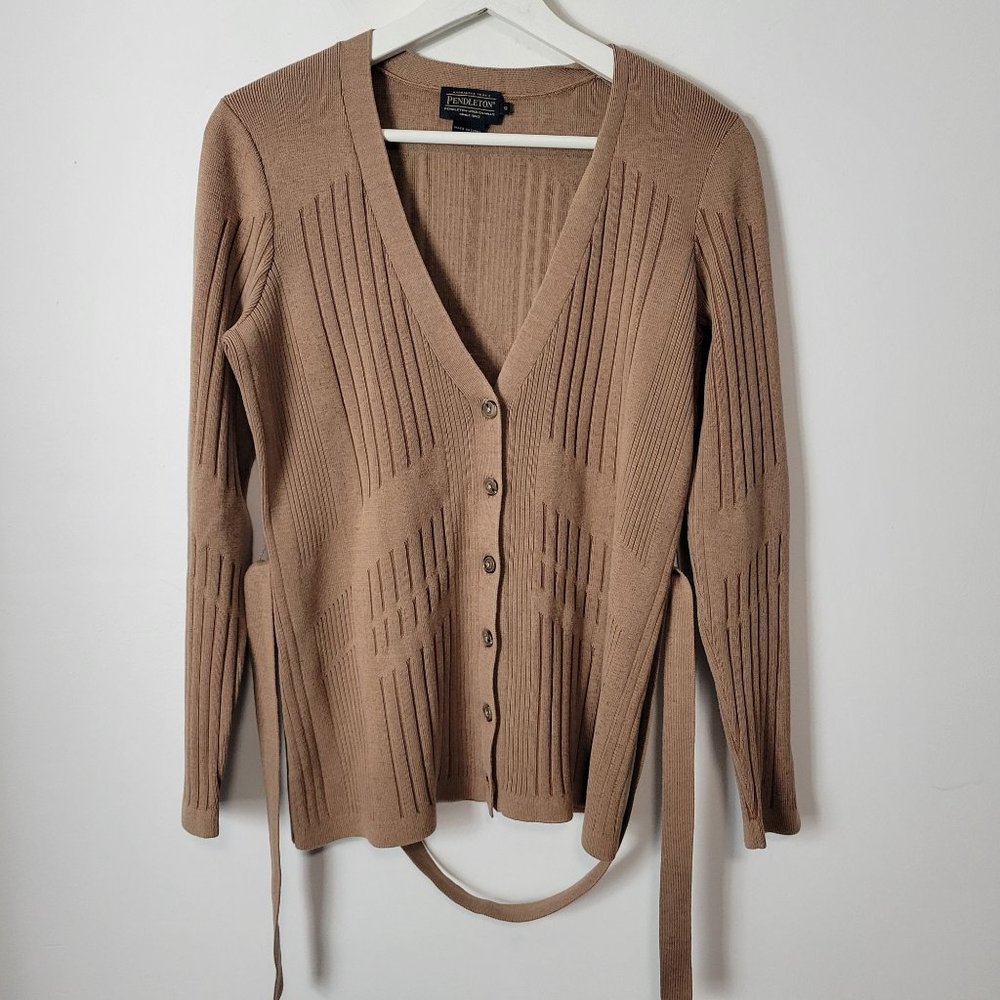 Pendleton Size S Silk Blend Button Tie Ribbed Kni… - image 4